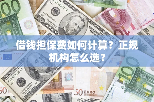 北京借钱担保费如何计算？正规机构怎么选？